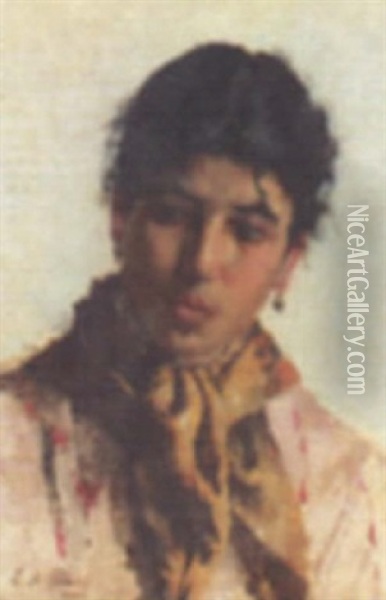 Portrait Of A Woman Oil Painting - Eugen von Blaas