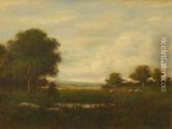Tonalist Landscape Oil Painting - Alexander Helwig Wyant
