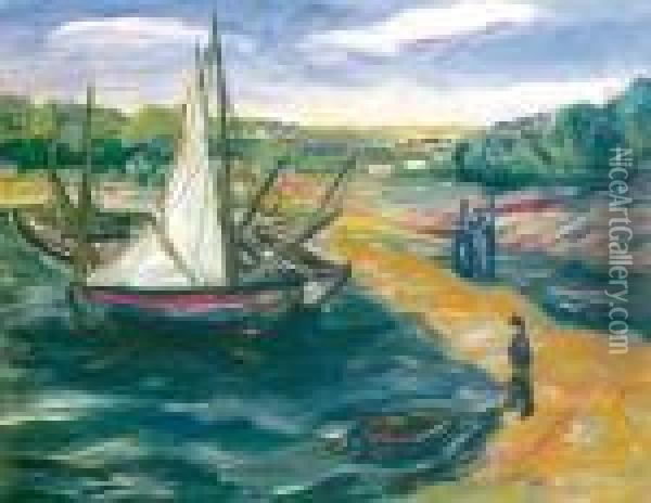 Port Oil Painting - Henri Epstein