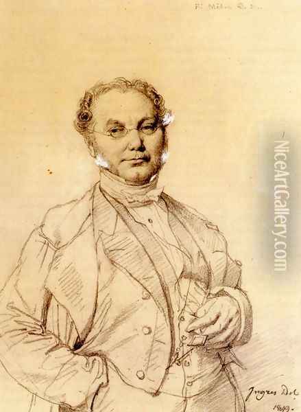 Dr. François Melier Oil Painting - Jean Auguste Dominique Ingres