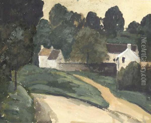 Paysage Aux Environs D'auvers-sur-oise Oil Painting - Paul Cezanne