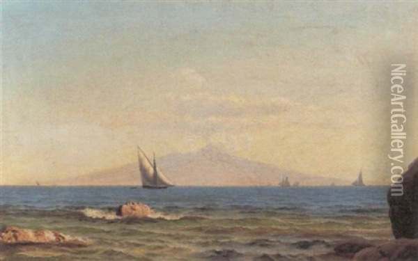 Sejlskibe I Middelhavet Oil Painting - Carl (Jens Erik C.) Rasmussen