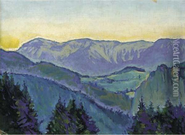 Landschaft Bei Semmering Oil Painting - Koloman, Kolo Moser