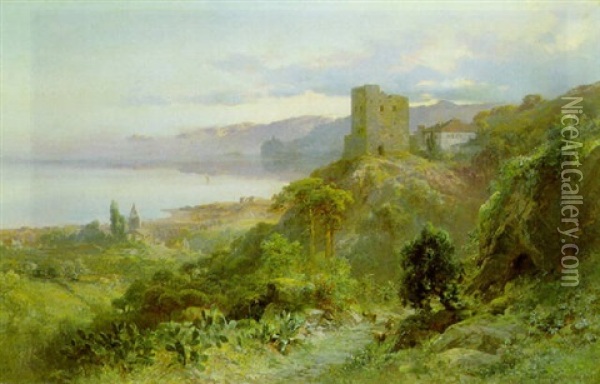 Am Gardasee Oil Painting - Edward Theodore Compton
