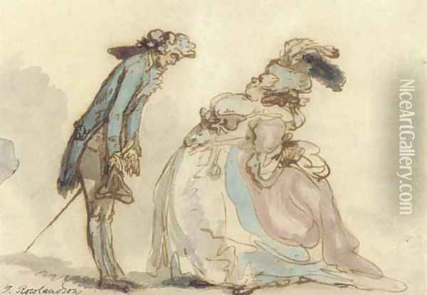 A formal introduction Oil Painting - Thomas Rowlandson