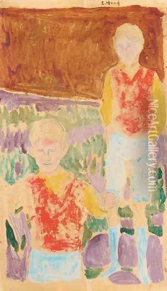 Johan Martin og Sten Stenersen Oil Painting - Edvard Munch