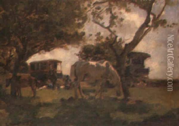 Travellers At Rest Oil Painting - Emile Charles Dameron