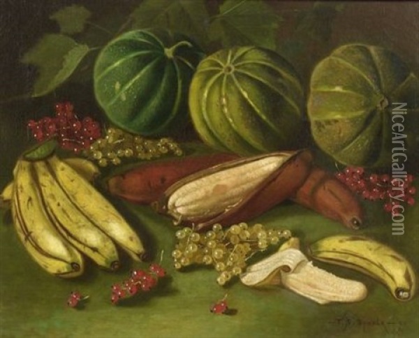 Still Life With Fruit Oil Painting - Thomas Sedgwick Steele
