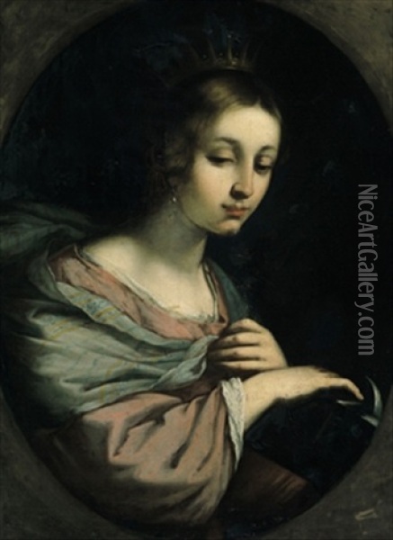 Santa Caterina Oil Painting - Pietro Dandini