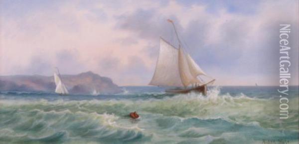 Depicting Sailboats At Sea Oil Painting - Alden Mote