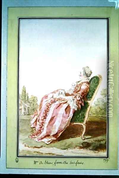 Madame de Blicourt Oil Painting - Louis Carrogis Carmontelle
