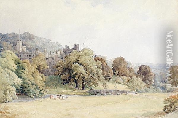 View Of Haddon Hall, Derbyshire Oil Painting - Walter Henry Pigott