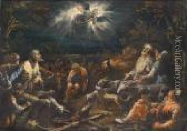 Dieanbetung Der Hirten Oil Painting - Jacopo Bassano (Jacopo da Ponte)