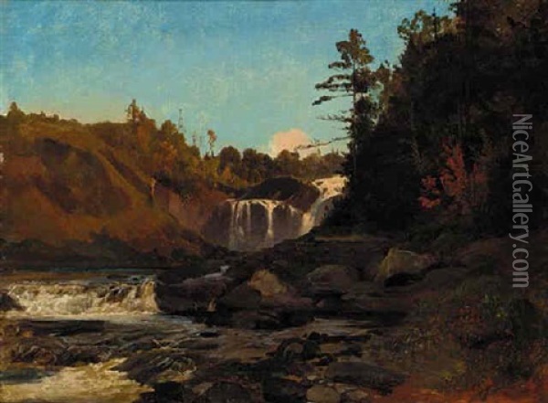 The Waterfall Of La Chaudiere Oil Painting - Alexandre Calame