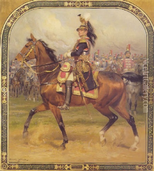 Le General D'hauptpoul A Cheval Oil Painting - Edouard Jean Baptiste Detaille