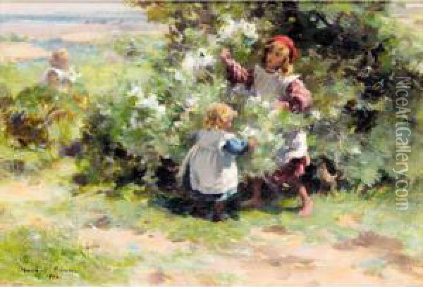 May Blossoms Oil Painting - William Mason Brown