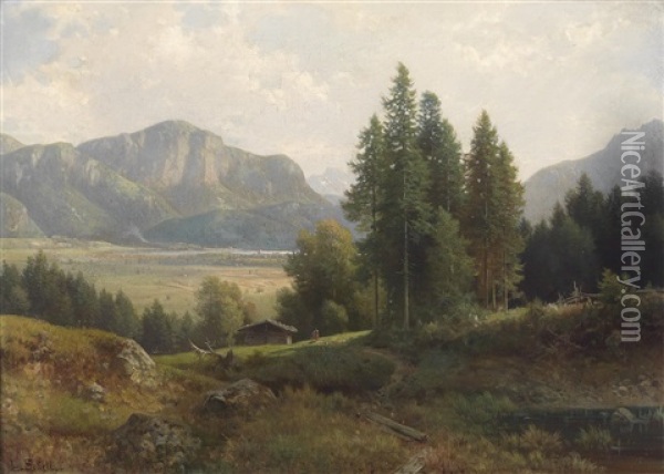 Partie Am Kochelsee Oil Painting - Ludwig Sckell