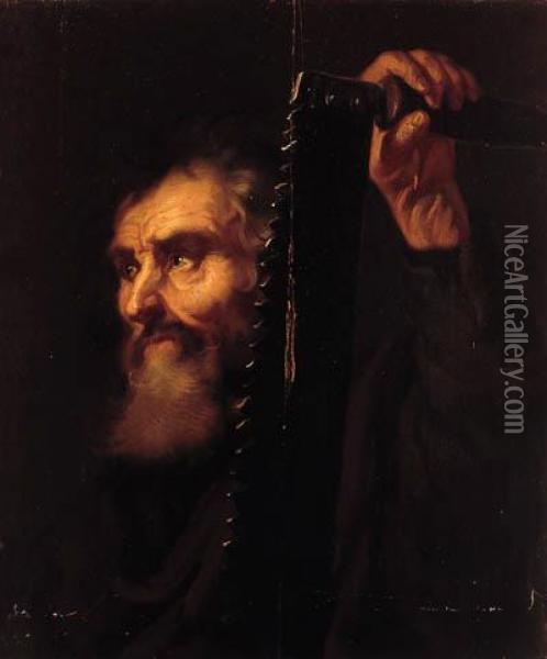 Saint Simon Zealot; And Saint James The Greater (?) Oil Painting - Sir Anthony Van Dyck