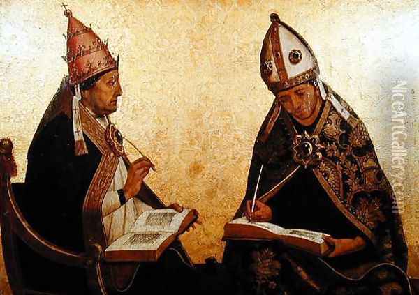 St. Gregory and St. Augustine c.1510 Oil Painting - Juan de Borgona