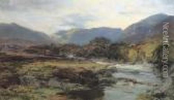 The North Esk, Inverness-shire Oil Painting - David Farquharson