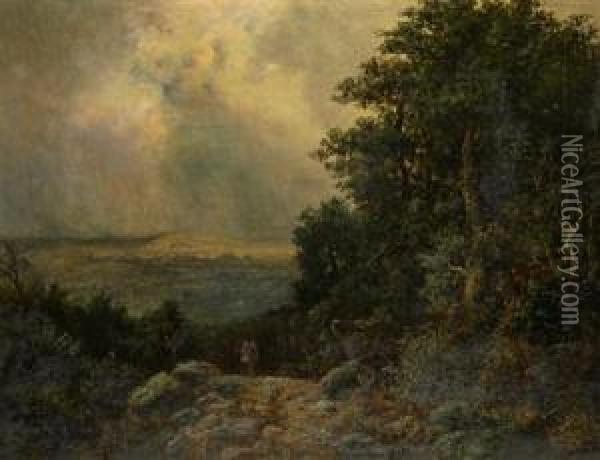 A Landscape With A Pilgrim Oil Painting - August Bedrich Piepenhagen