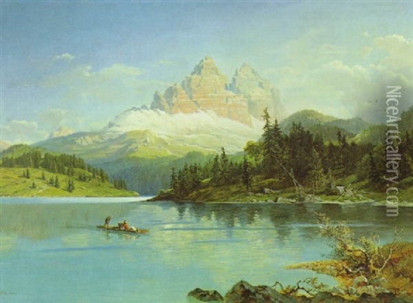 Der Misurinasee In Sudtirol Oil Painting - Friedrich Reinhold the Younger