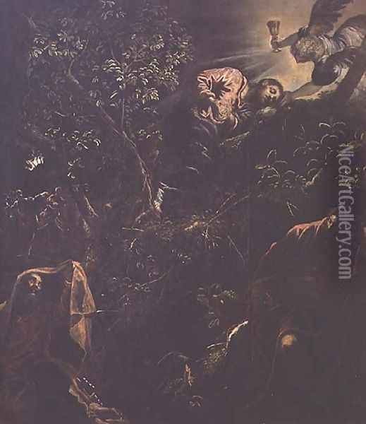 Christ in the Garden of Gethsemane Oil Painting - Jacopo Tintoretto (Robusti)