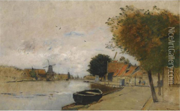 A Dutch Village Oil Painting - Rudolf Ribarz