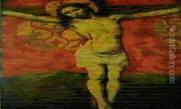 Le Christ En Croix Oil Painting - Enguerrand Quarton