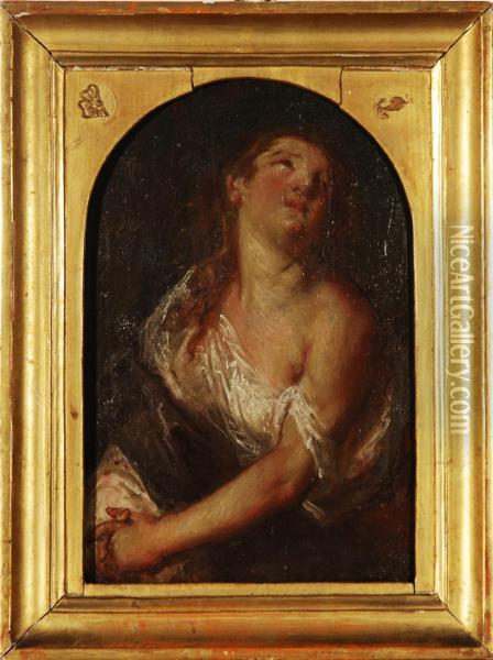 La Maddalena Oil Painting - Giuseppe Bazzani
