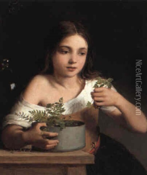 The Young Gardener Oil Painting - William Charles Thomas Dobson