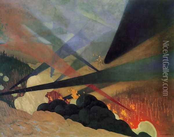 Verdun Oil Painting - Felix Edouard Vallotton