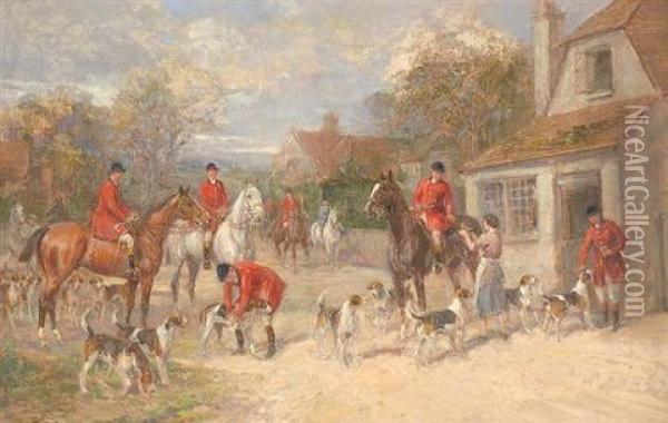 A Hunting Morning Oil Painting - Heywood Hardy