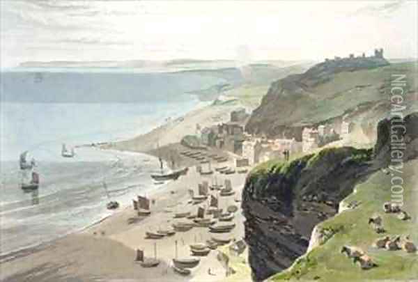 Hastings from the East Cliff Oil Painting - William Daniell RA