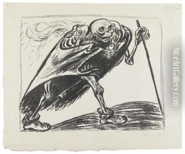 Death Takes Over The Land Oil Painting - Ernst Barlach