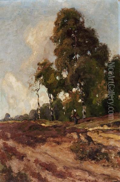 A Walk On The Heath Oil Painting - Hendrik Frauenfelder