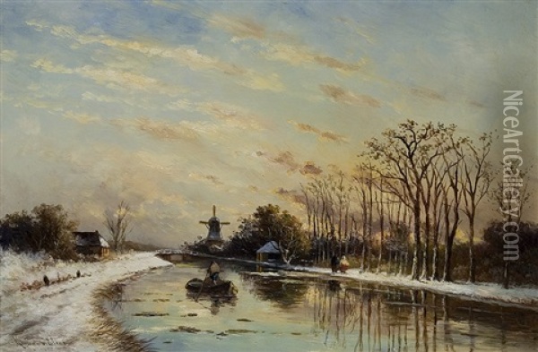 Winter In Holland Oil Painting - Hendrik Dirk Kruseman van Elten
