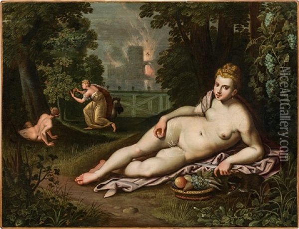 Proserpina Takes The Fruits Of Pluto Oil Painting - Toussaint Dubreuil