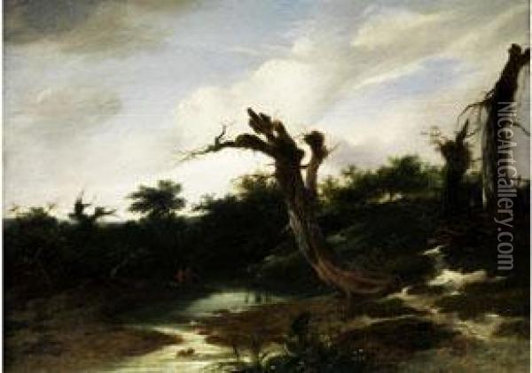 Landschaft Mit Gewasser Und Fischern Oil Painting - Gerrit van Hees