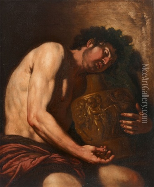 The Sleeping Bacchus Oil Painting - Johann Carl Loth