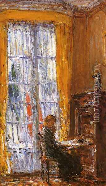 At the Writing Desk Oil Painting - Frederick Childe Hassam