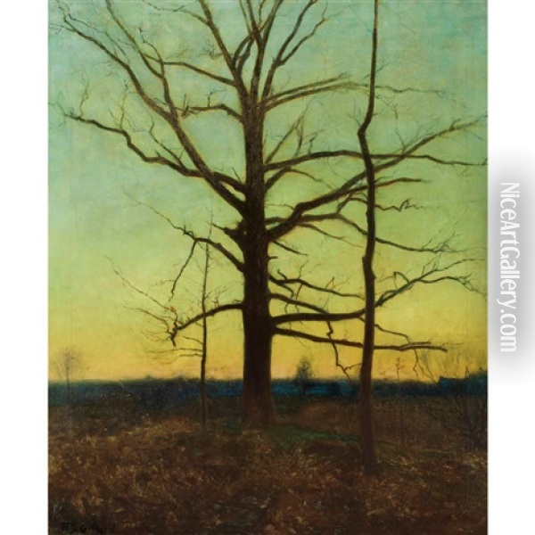 Silhouette Of Trees Oil Painting - Robert Swain Gifford
