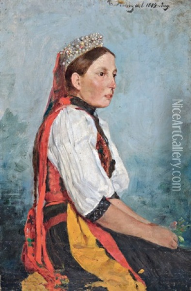 Banffyhunyadi Menyecske Oil Painting - Geza Vastagh