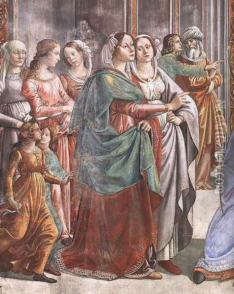 Marriage of Mary (detail) Oil Painting - Domenico Ghirlandaio