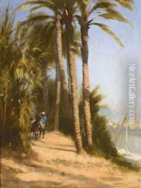 Muletier Aux Environs Du Caire Oil Painting - Frederic Dufaux