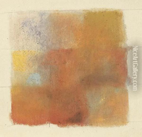 Abstraktion In Orange Oil Painting - Augusto Giacometti