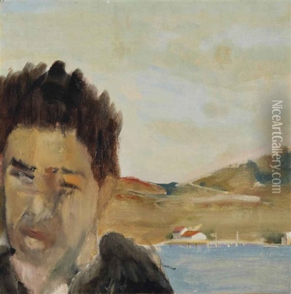 Jeune Homme A La Plage Des Goudes Oil Painting - Christian Berard