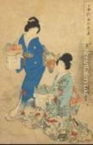 Banchettando Oil Painting - Chikanobu Toyohara