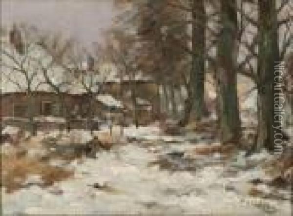 Winter Landscape Oil Painting - Willem Hendrik Eickelberg