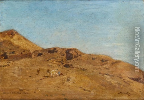 Desert Du Sinai, Tez, Alnat Oil Painting - Narcisse Berchere